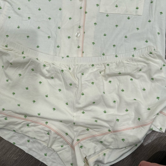 Eberjey Gisele Printed Modal Shortie Short Palm Bellini Pajamas PJ Set - Picture 6 of 9